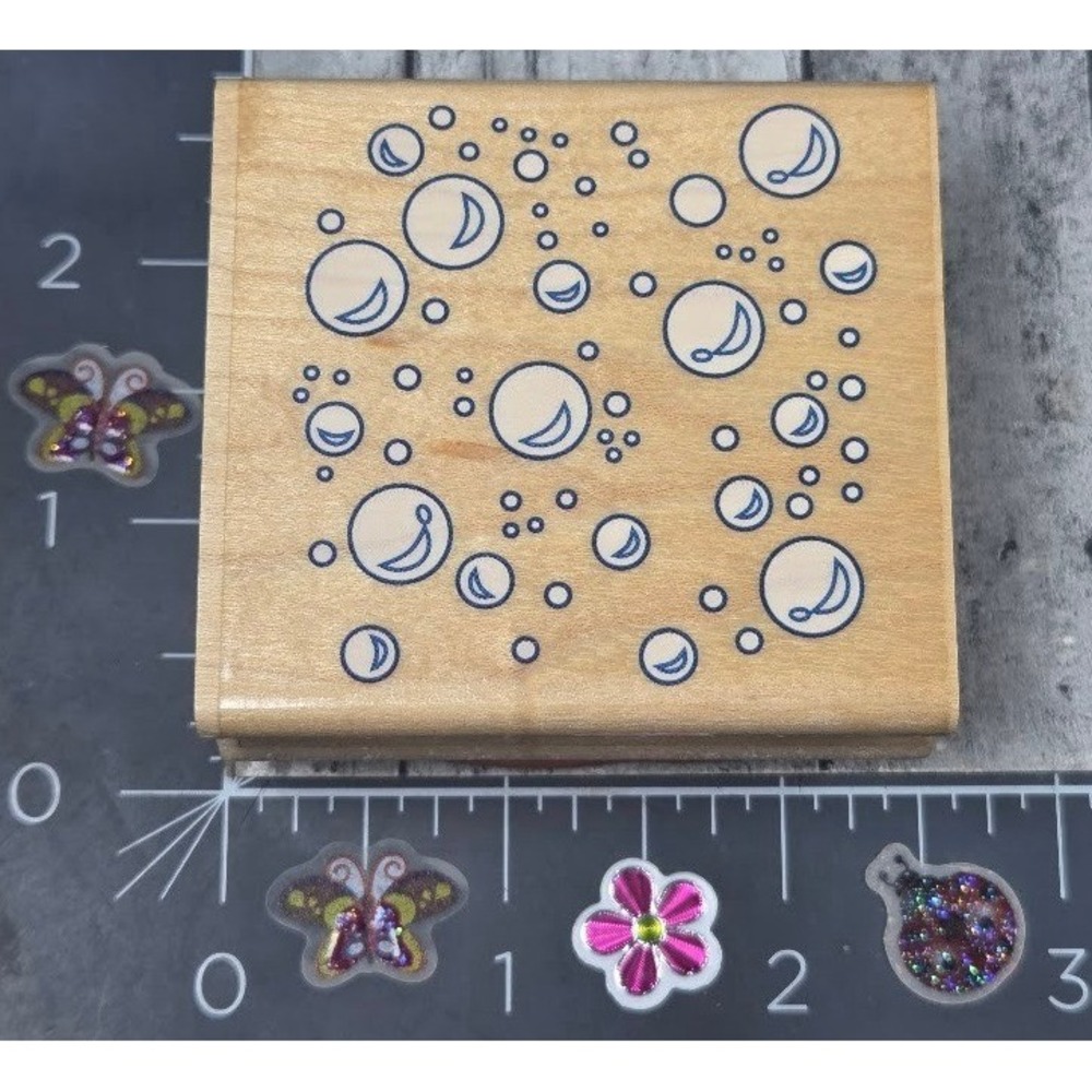 Rubber Stampede Bubbles Background A912E Rubber Stamp Wood #S66